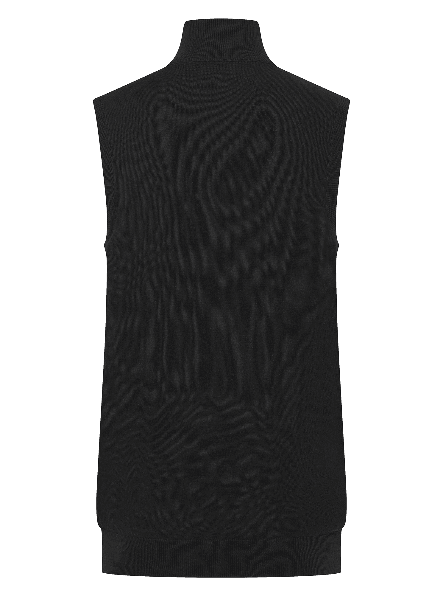 Pull zippé sans manches pour homme — coloris Black (Noir)