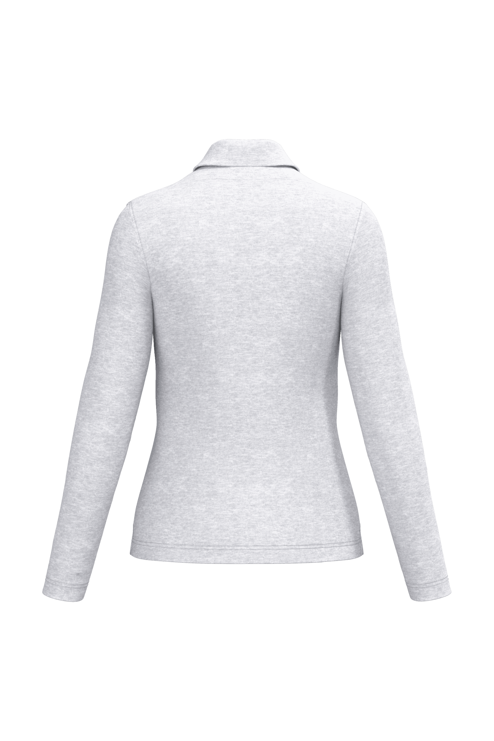 Polo manches longues femme — coloris Ash Heather (Gris)