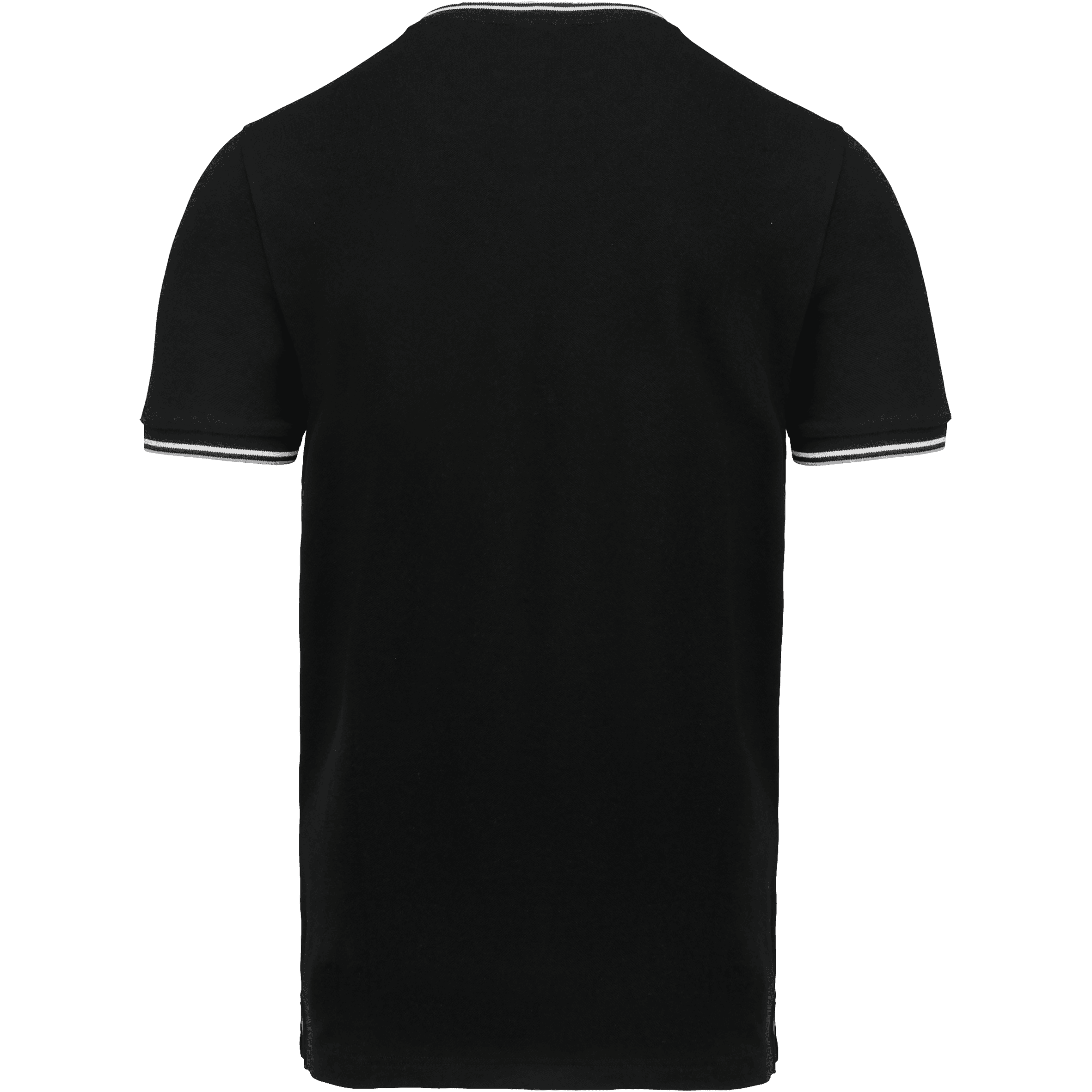 T-shirt maille piquée col V homme — coloris Black / Light Grey / White (Noir)