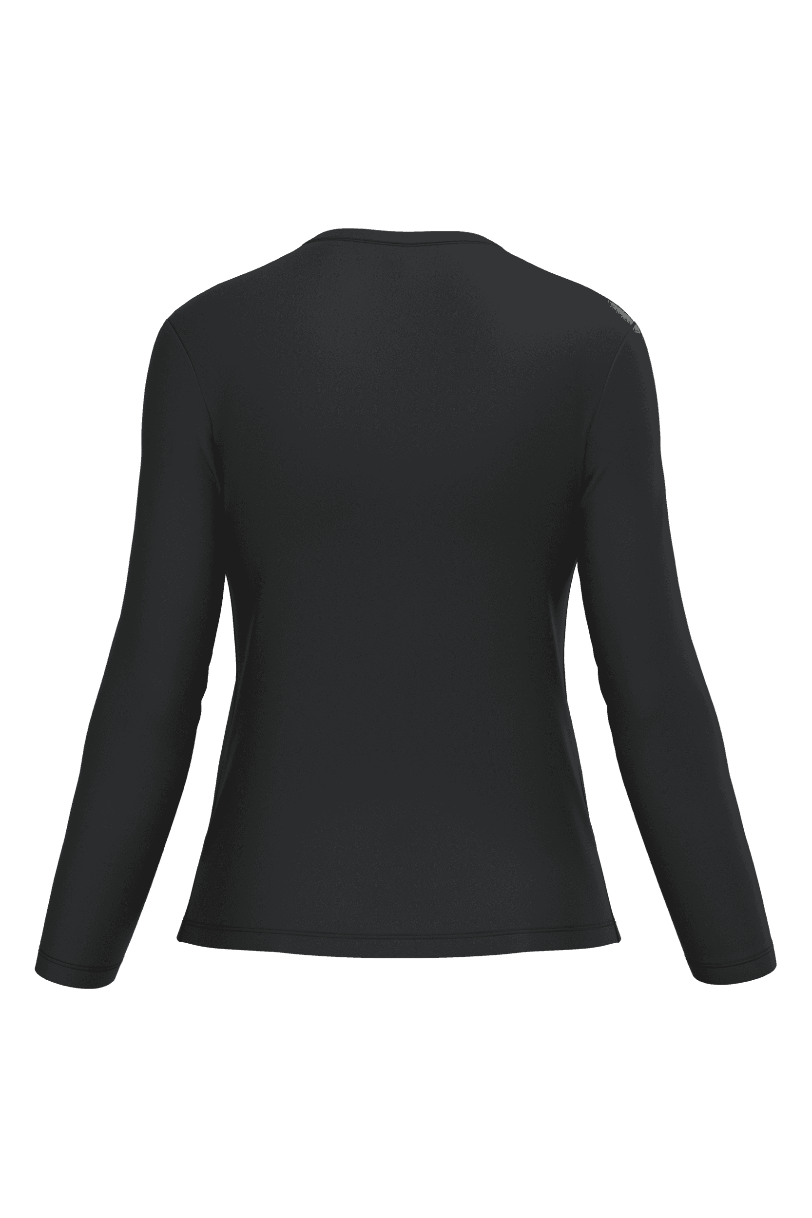 T-shirt col V manches longues femme — coloris Black (Noir)