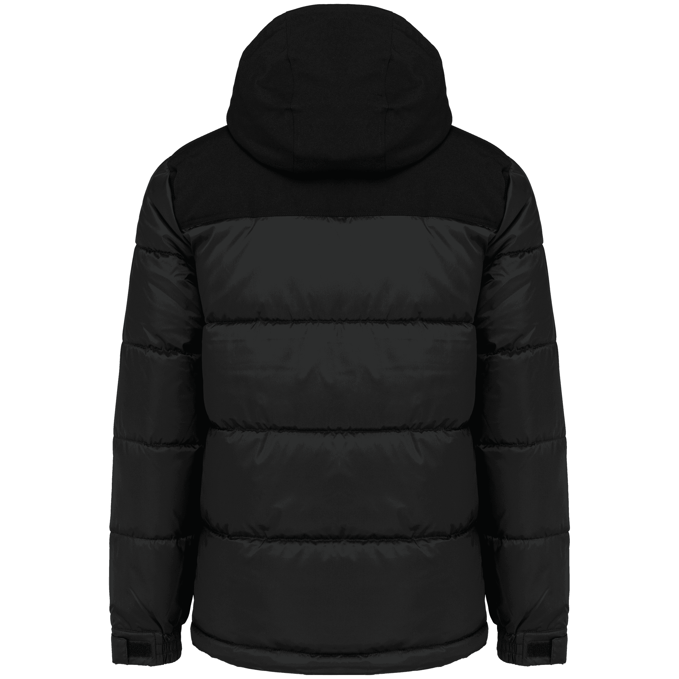 Parka matelassée à capuche bi-ton unisexe — coloris Black (Noir)