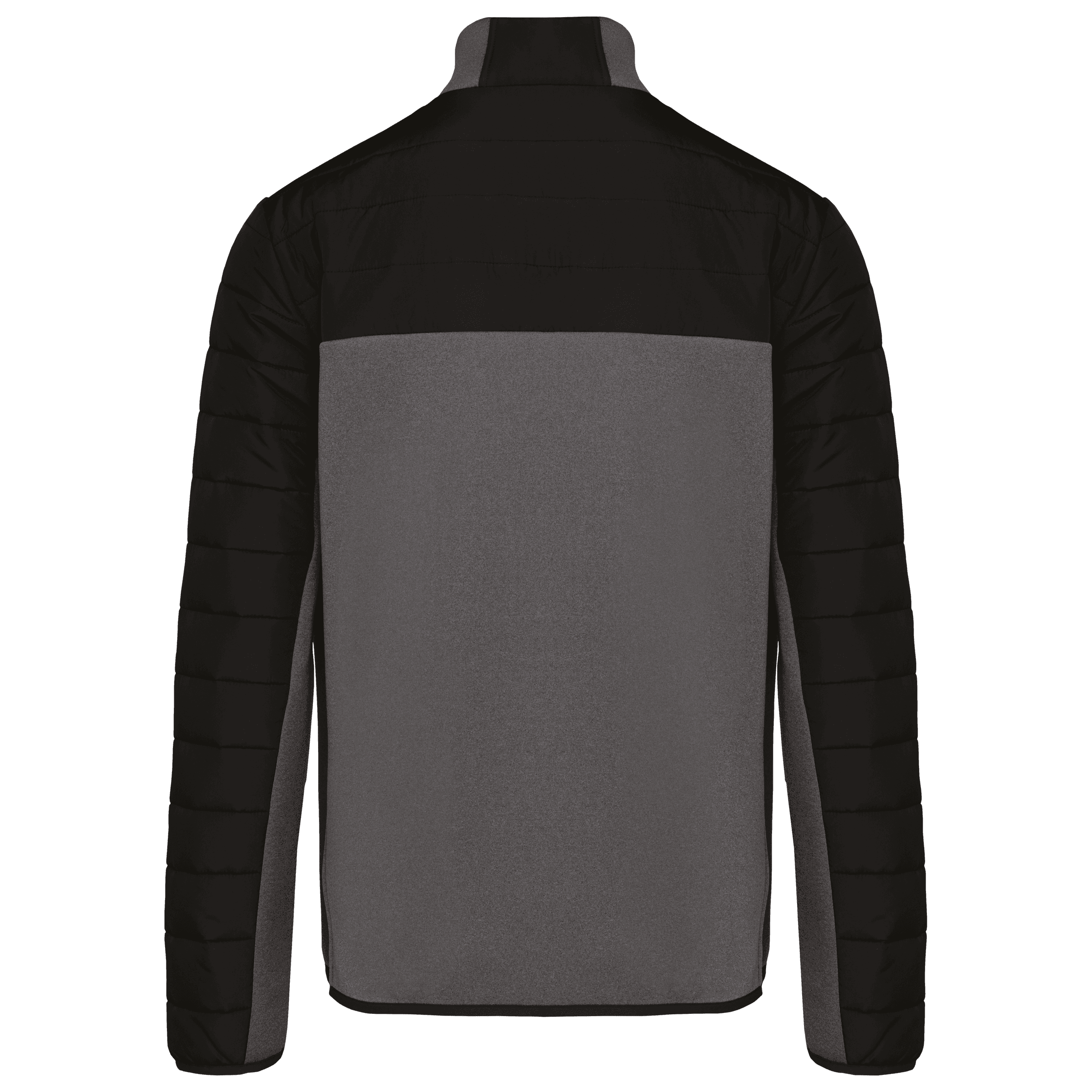 Veste bi-matière homme — coloris Black / Dark Grey Heather (Noir)