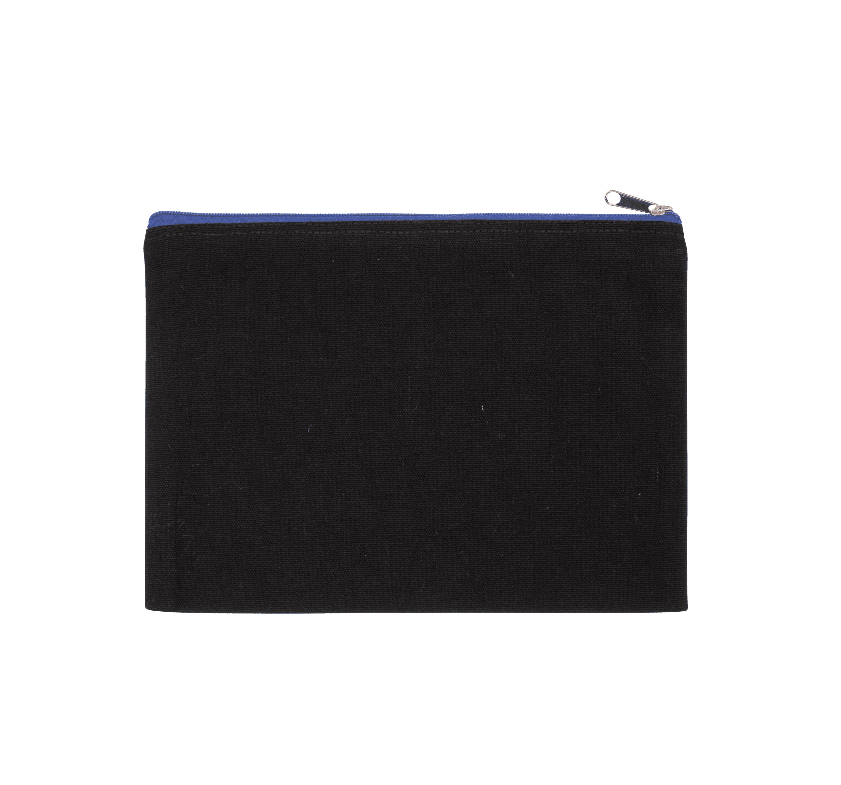 Pochette en coton canvas - grand modèle — coloris Black / Royal Blue (Noir)