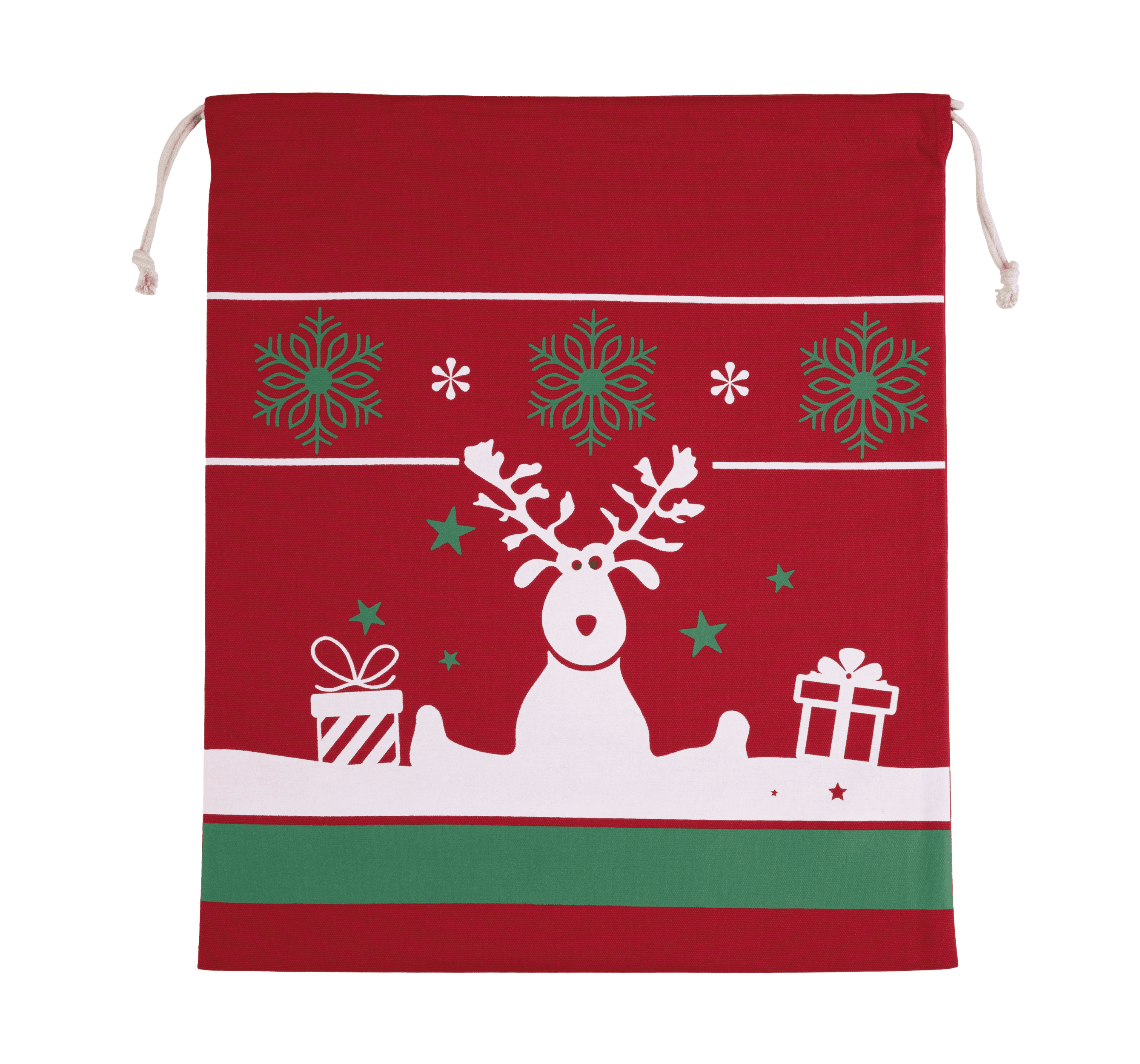 Sac avec cordon motifs de Noël — coloris Cherry Red (Rouge)