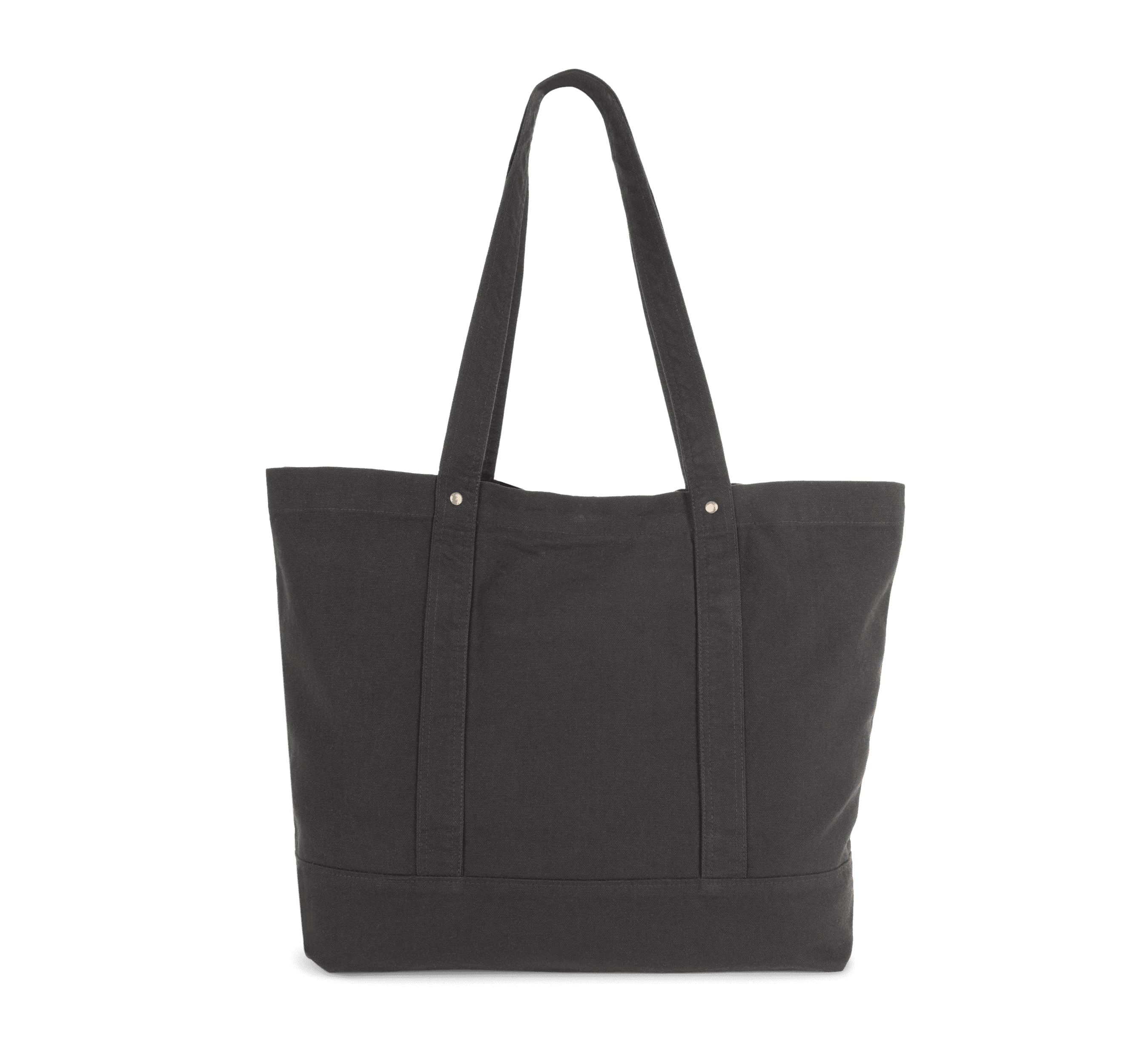 Grand sac shopping à poche latérale — coloris Washed Black (Noir)