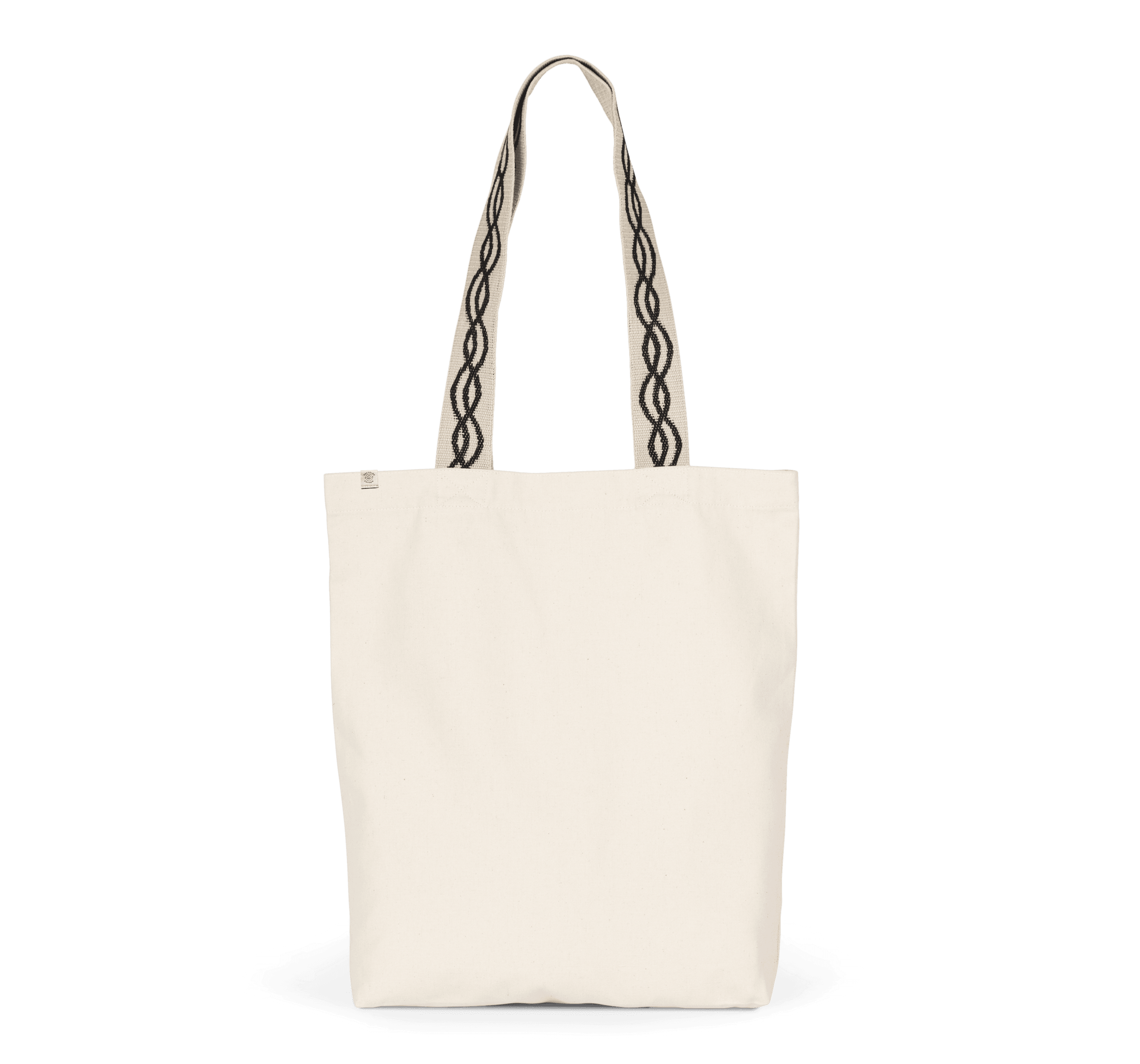 Sac shopping recyclé à fond plat — coloris Ecume / Curve Black (Noir)