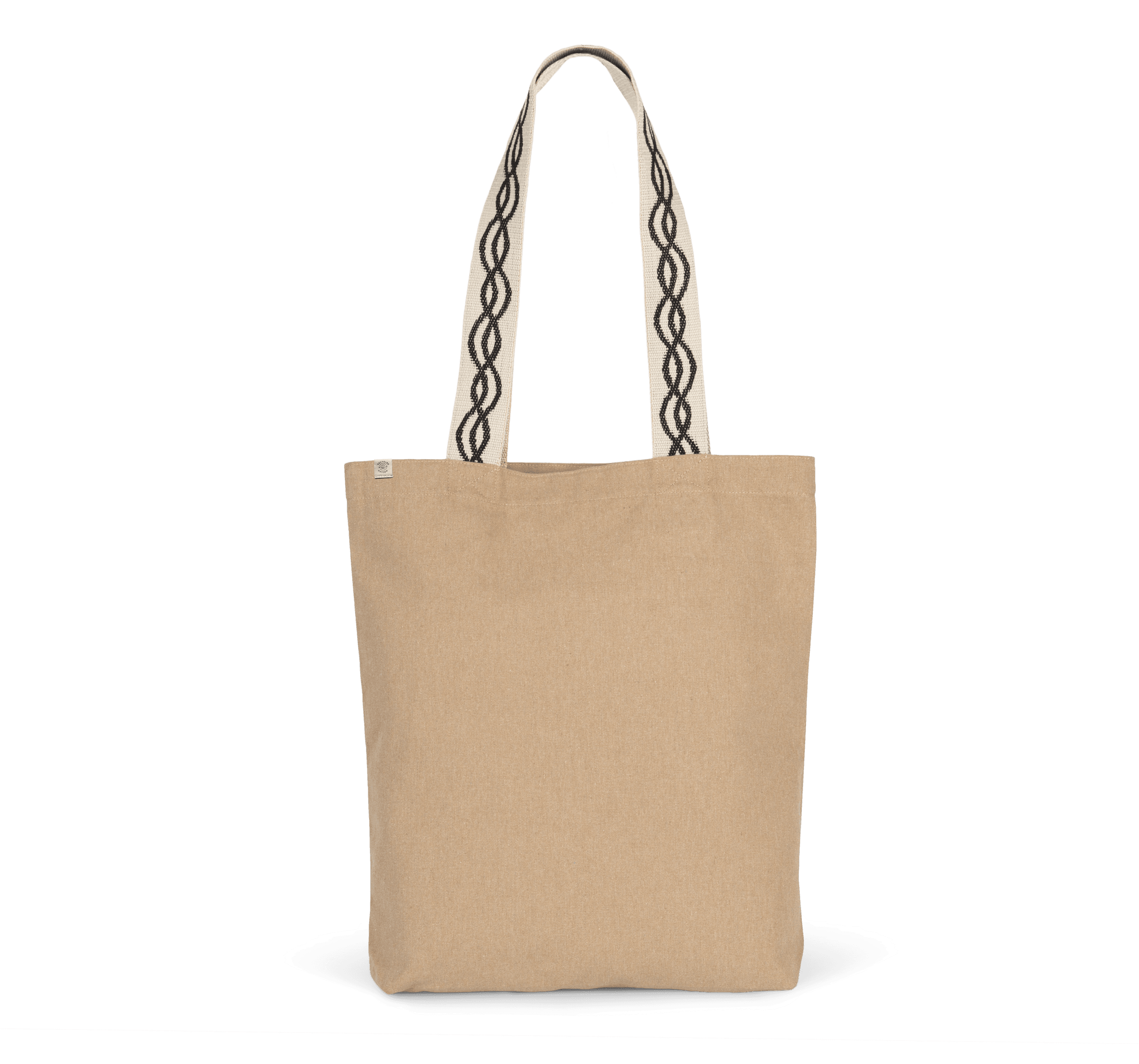Sac shopping recyclé à fond plat — coloris Hemp / Curve Black (Beige)
