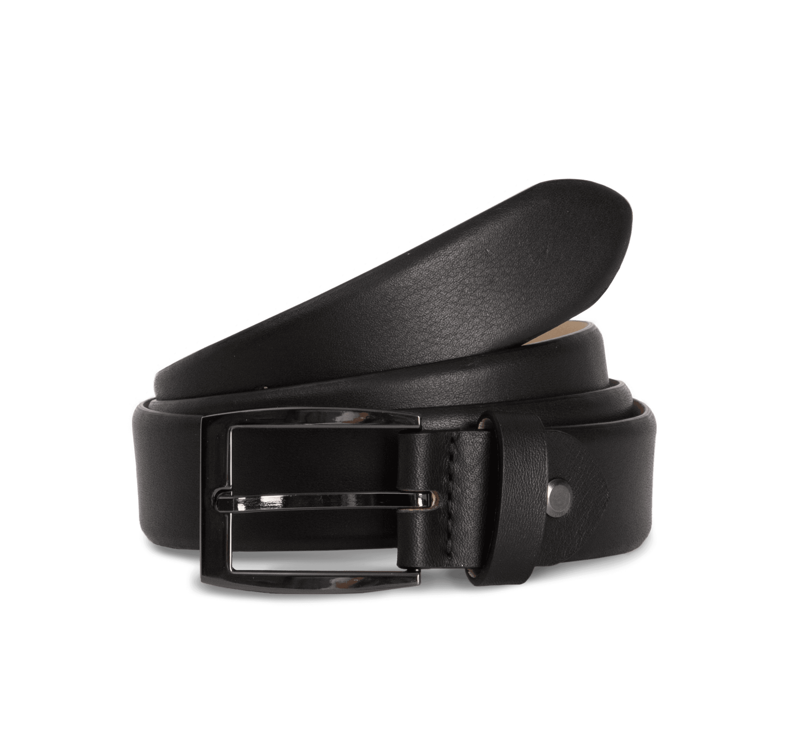 Ceinture classique à bord arrondi réglable — coloris Black (Noir)