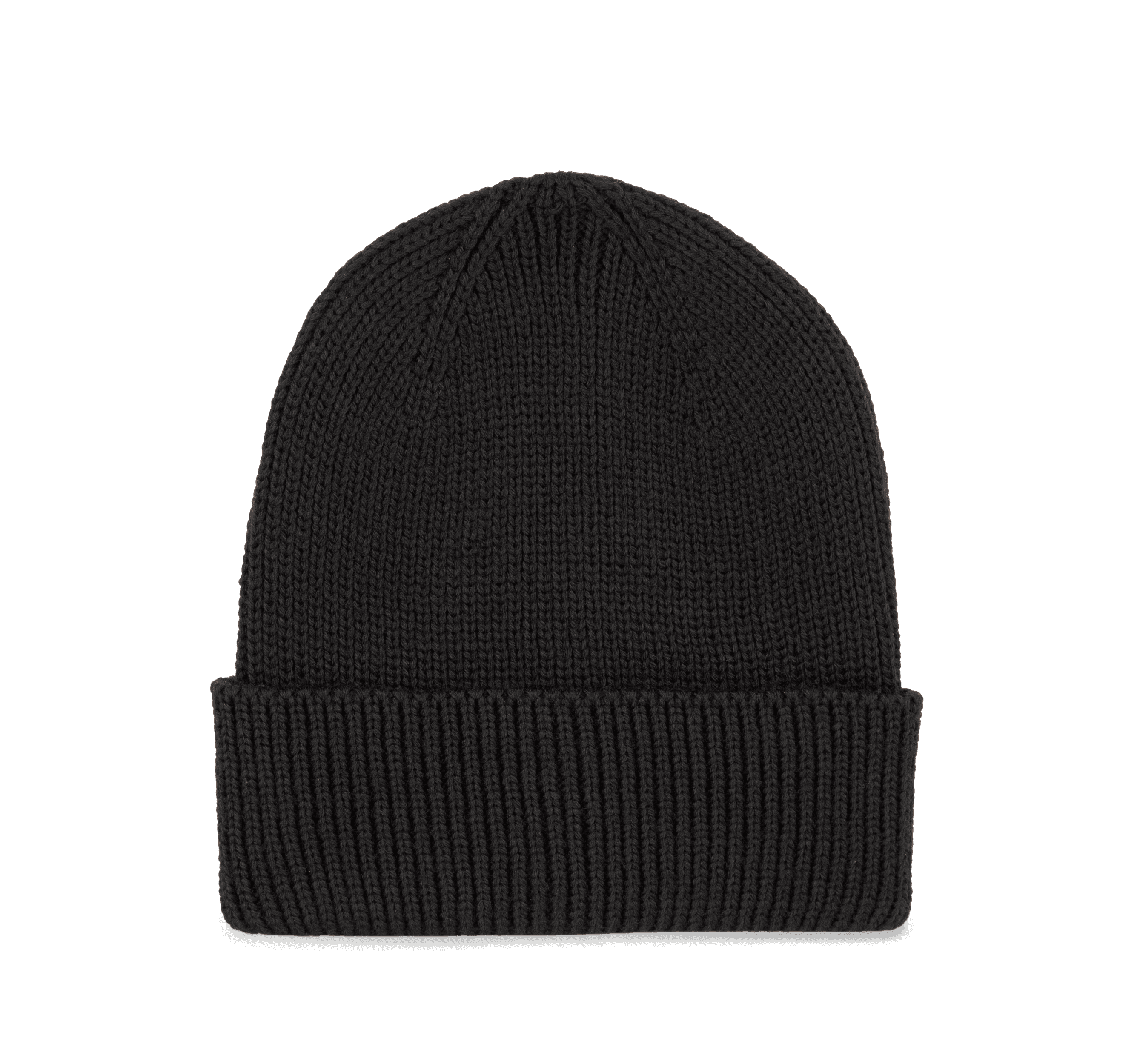Bonnet côtelé avec revers — coloris Black (Noir)
