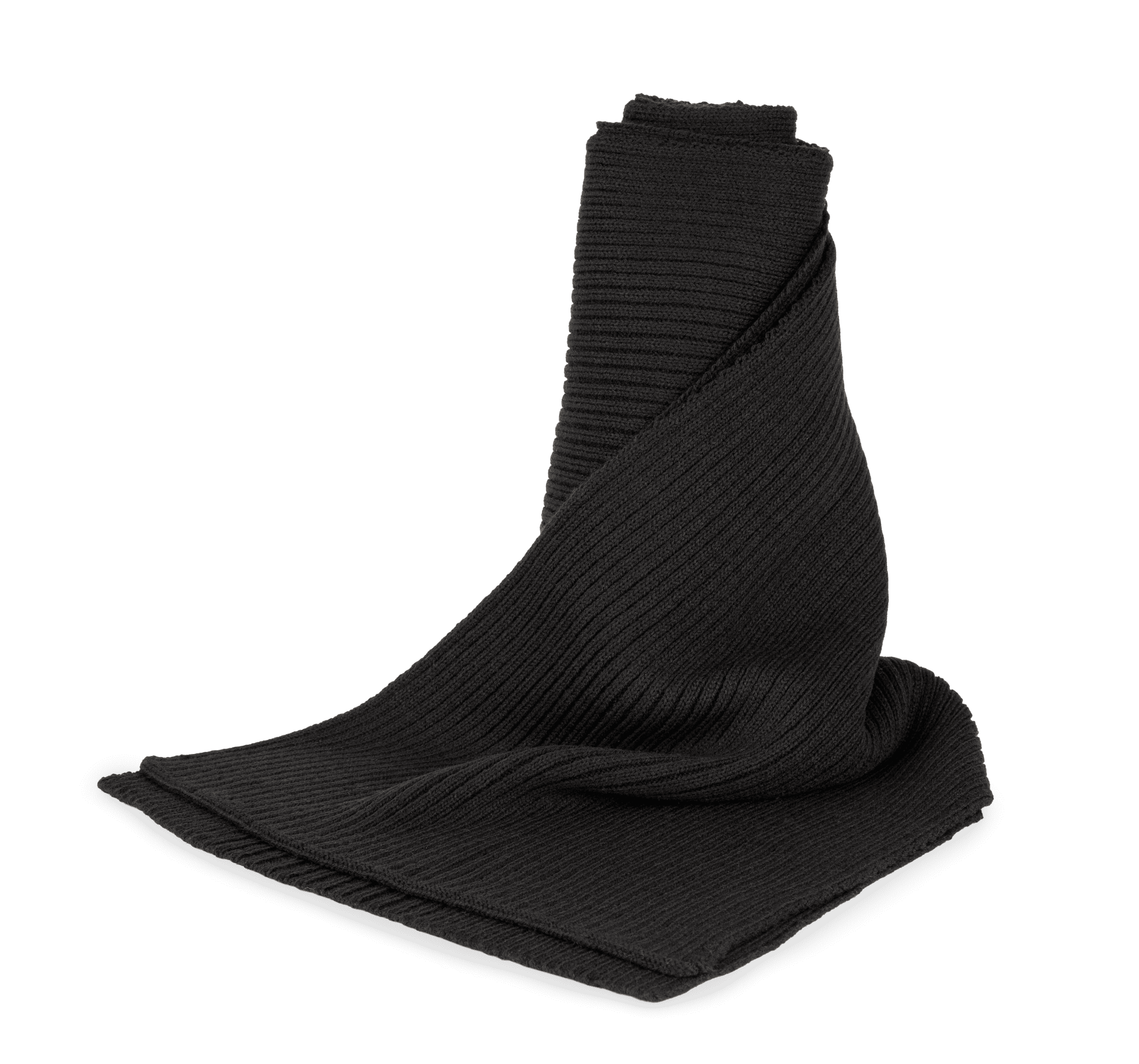 Écharpe à maille côtelée — coloris Black (Noir)