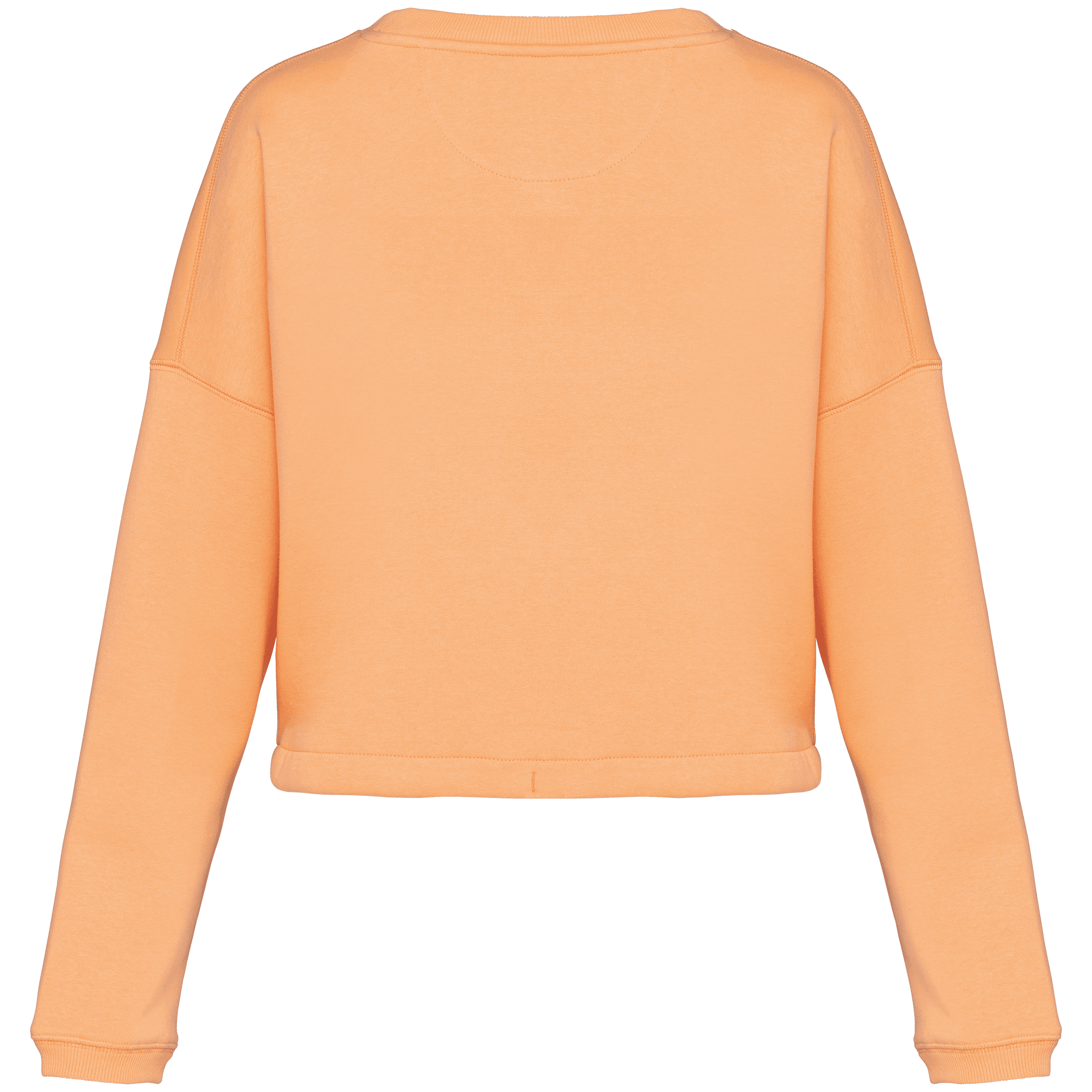 Sweat-shirt écoresponsable à col rond oversize crop femme — coloris Apricot (Orange)