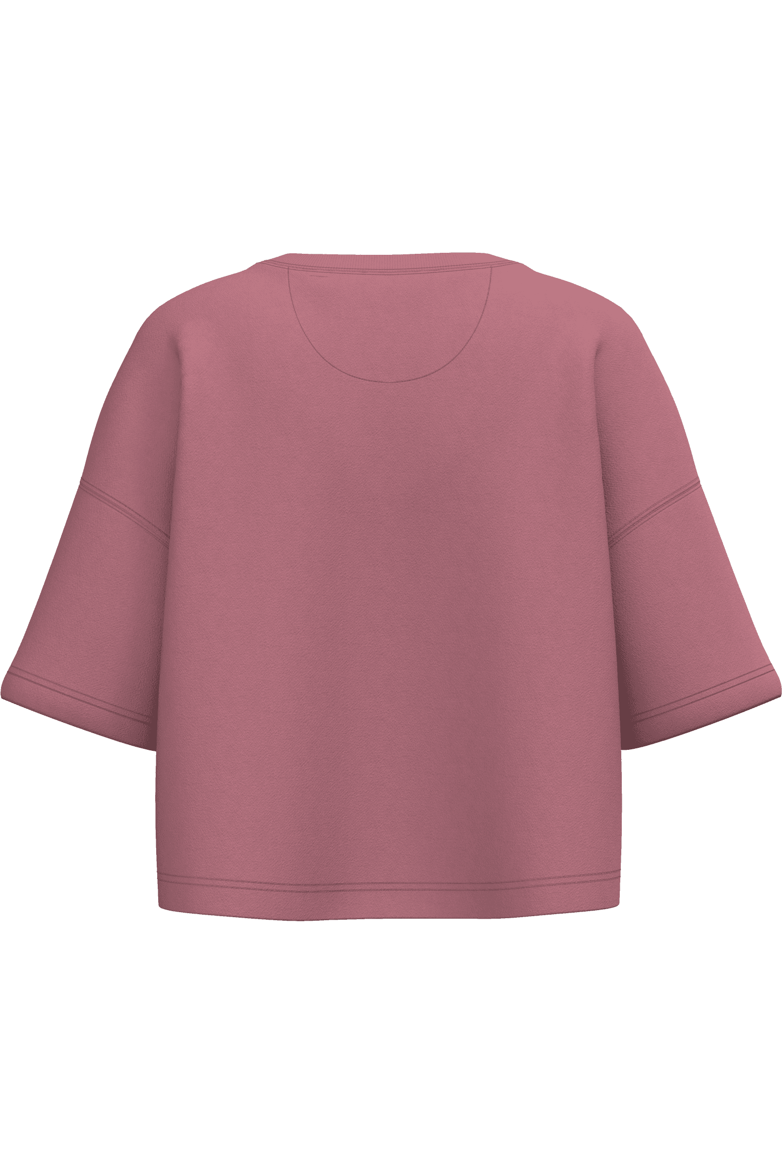 Sweat-shirt crop à manches courtes col rond femme — coloris Antique Rose (Rose)