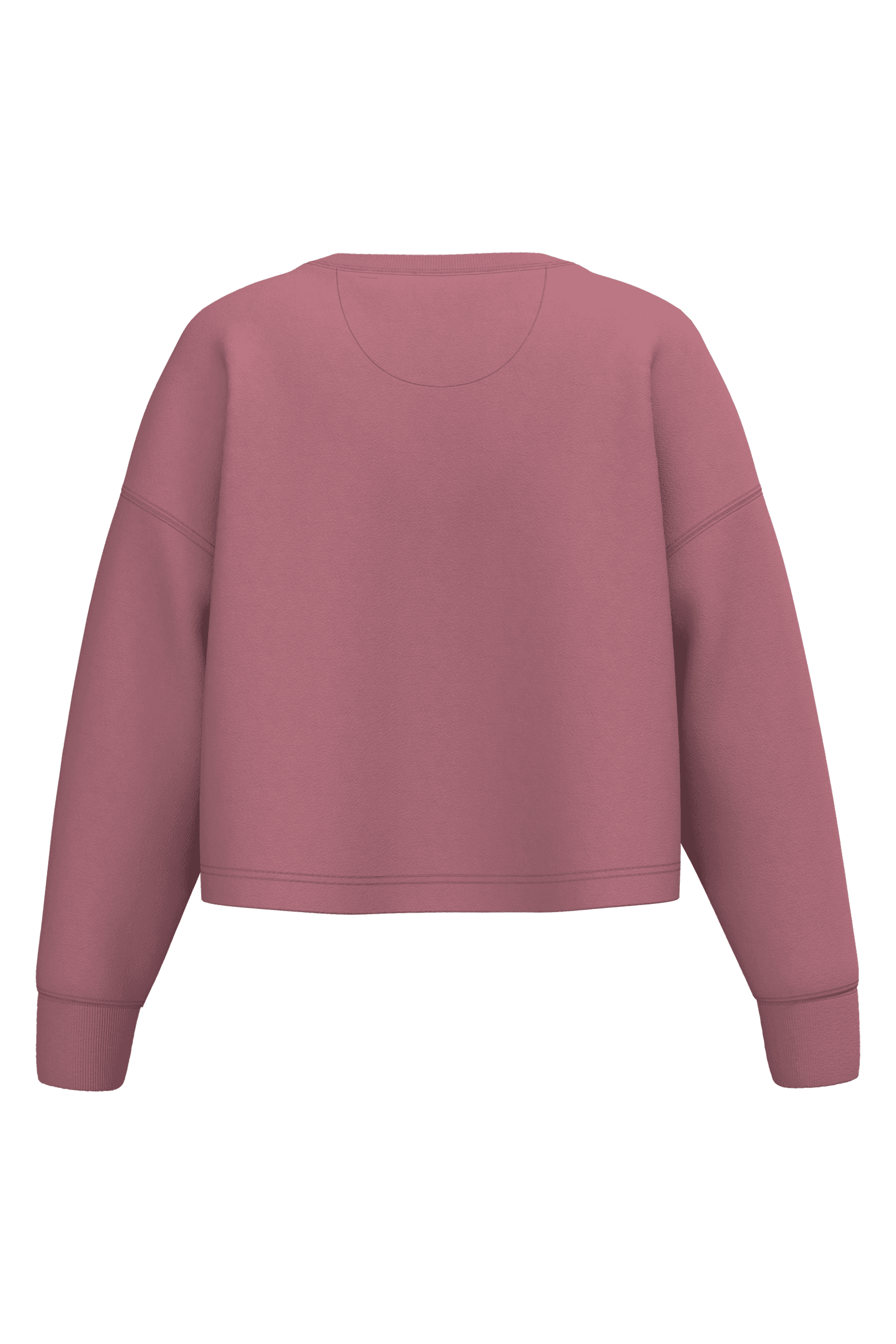 Sweat-shirt crop col rond femme — coloris Antique Rose (Rose)
