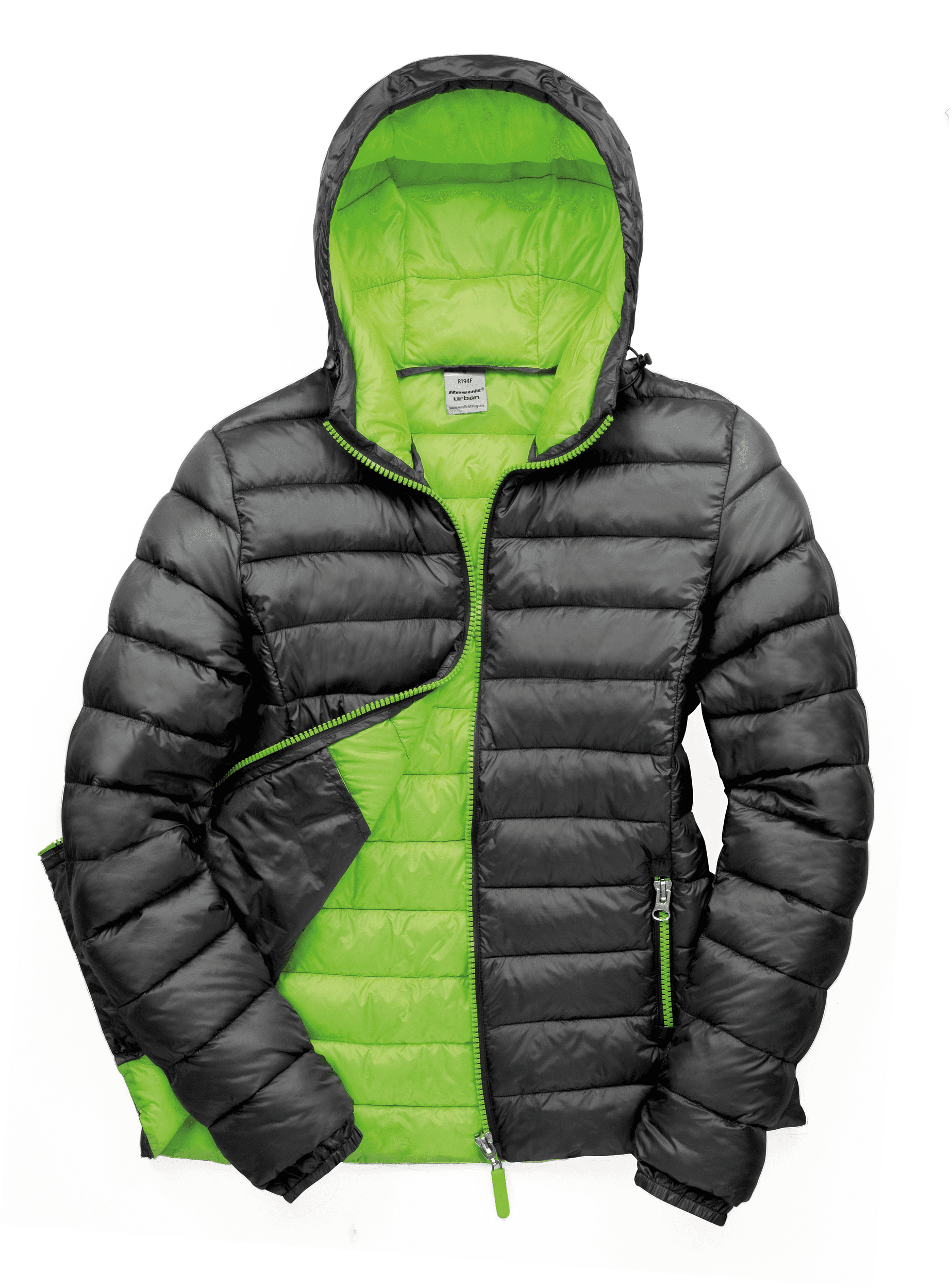 Doudoune femme Snowbird — coloris Black / Lime (Noir)