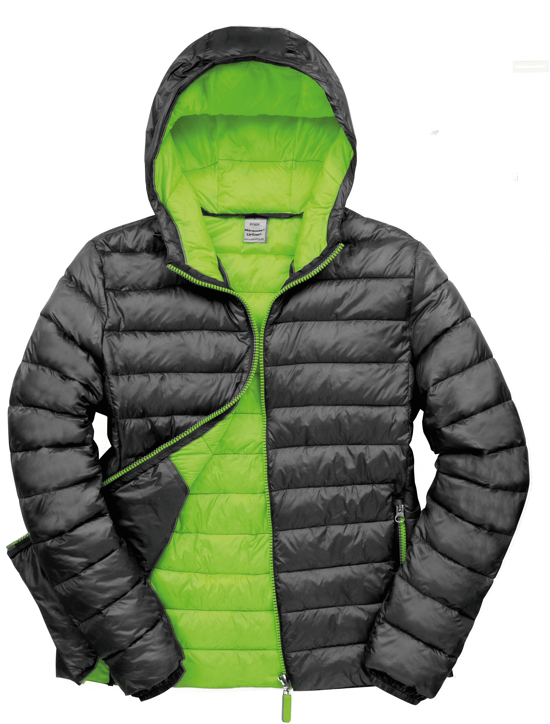 Doudoune homme Snowbird — coloris Black / Lime (Noir)