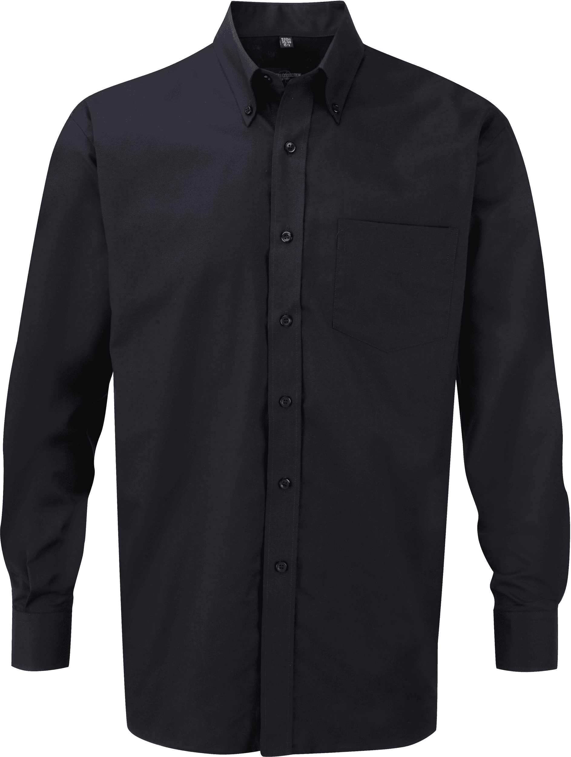 Chemise homme manches longues Oxford — coloris Black (Noir)