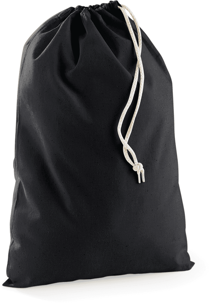 Sac à cordelettes en coton — coloris Black (Noir)