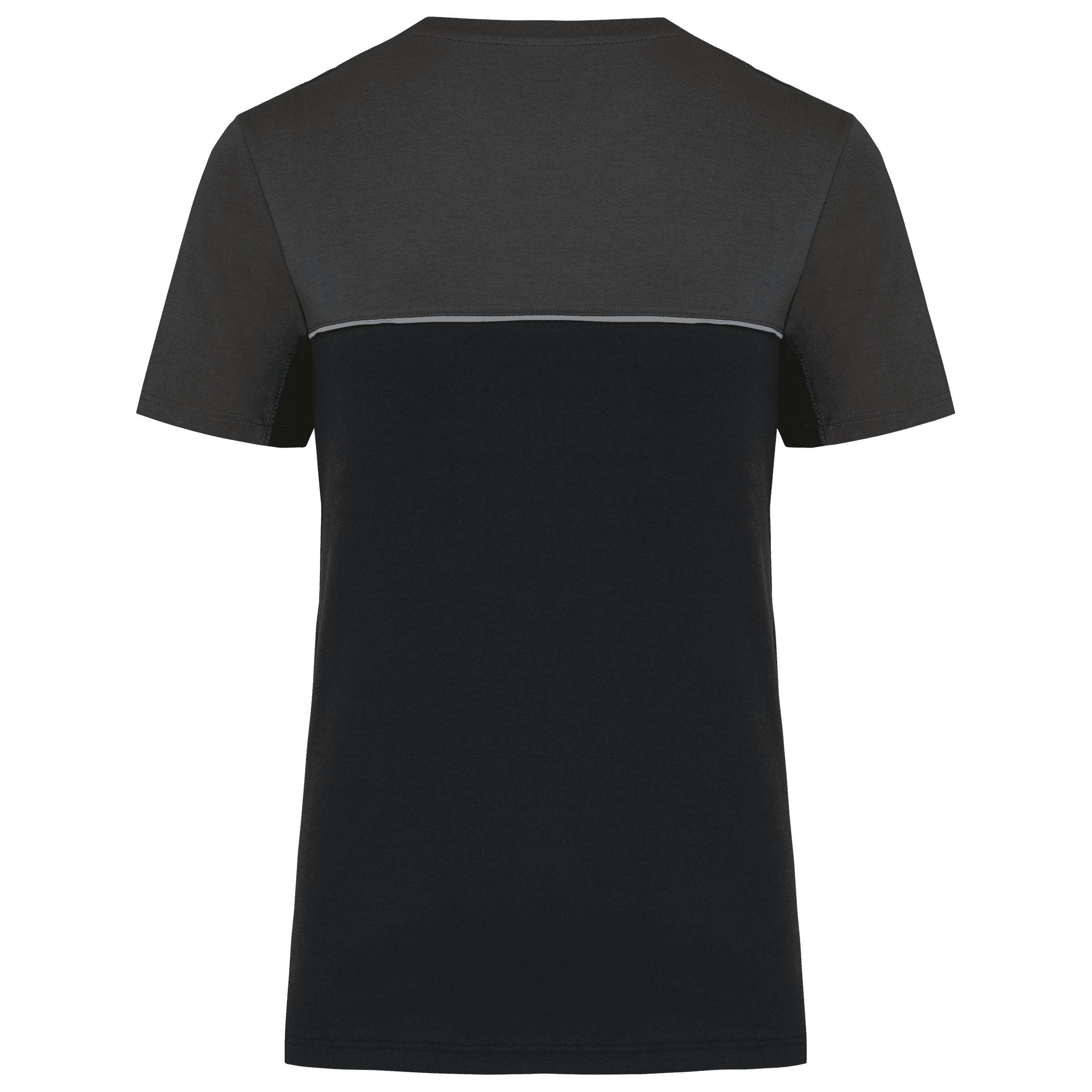T-shirt bicolore écoresponsable manches courtes unisexe — coloris Black / Dark Grey (Gris)