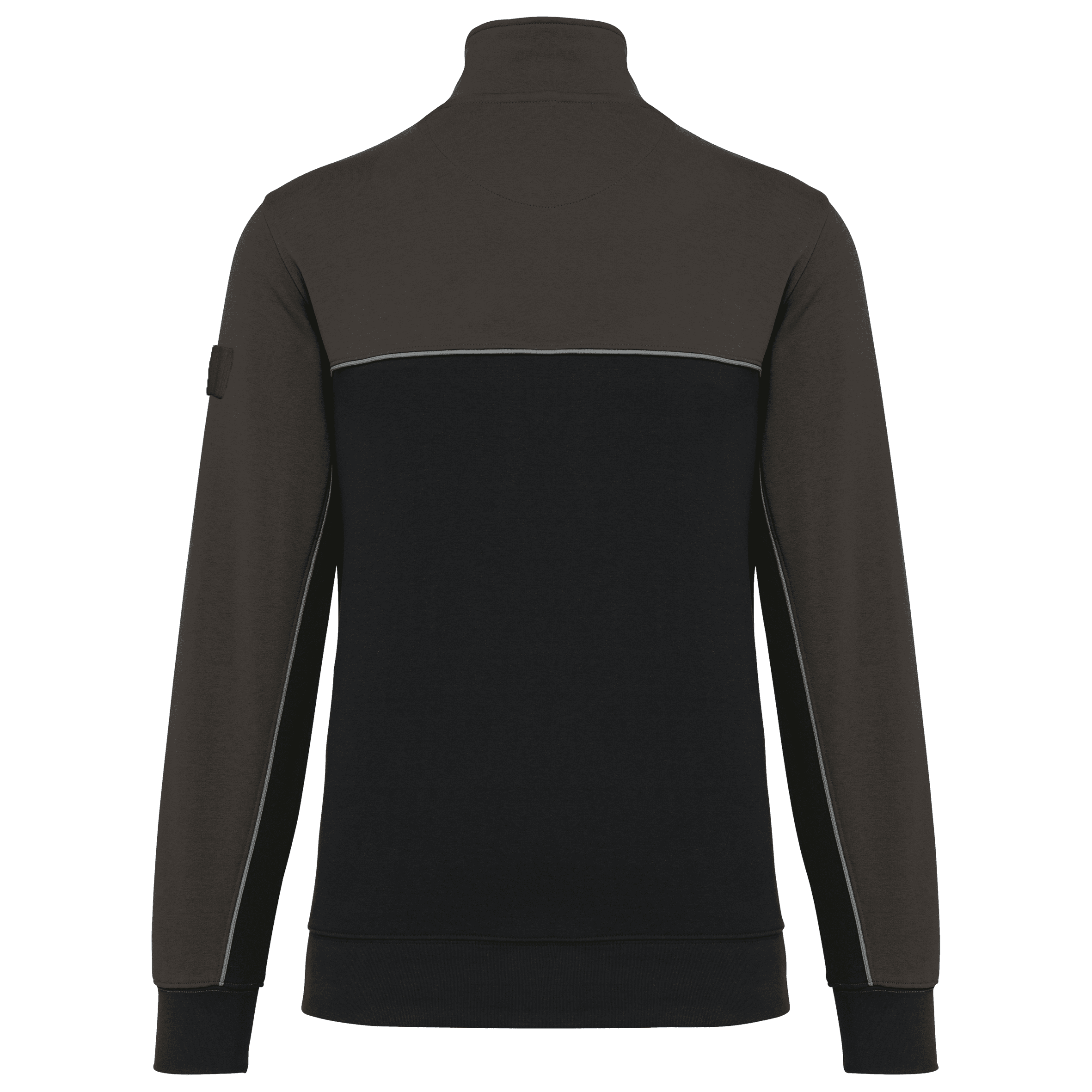 Sweat-shirt écoresponsable col zippé unisexe — coloris Black / Dark Grey (Gris)